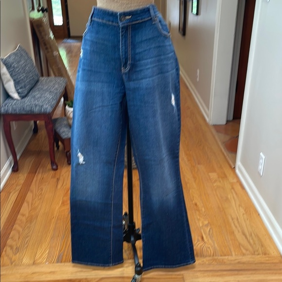 Calvin Klein Blue Flare Boot Cut Plus Size Jeans - Picture 1 of 6